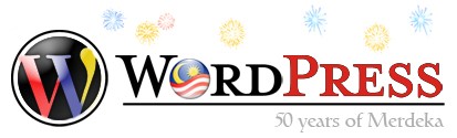 WordPress 50 Years of Merdeka logo, courtesy of Enveluv.com (http://www.enveluv.com/blog/2007/08/28/happy-merdeka/)