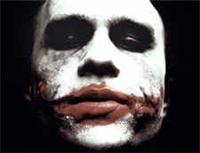 Heath Ledger in his last acting performance as The Joker in Batman: The Dark Knight.