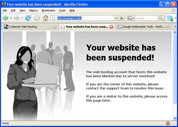 WebGrrrl.net was suspended due to some farking idiot’s fault.