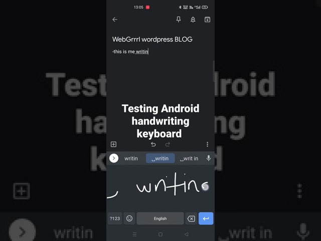 Testing Android handwriting keyboard