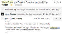 E-mail of my request for plugin repository